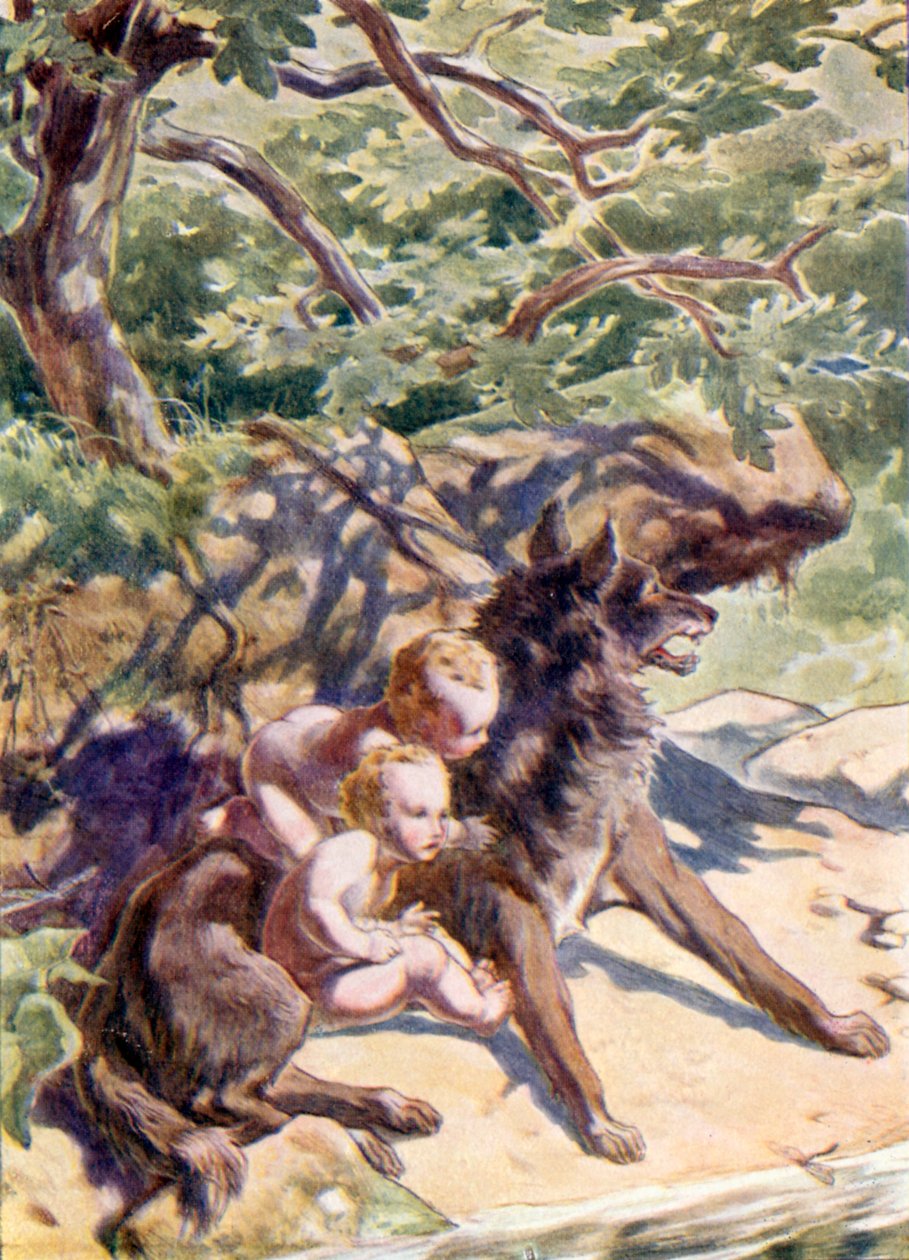 A folyóhoz lement egy farkaslány inni (színes litográfia). alkotó: Dudley (after) Hardy
