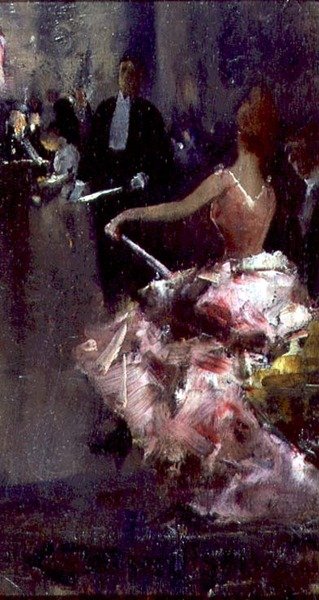 Cafe Scene (olaj a panelen) alkotó: Dudley Hardy
