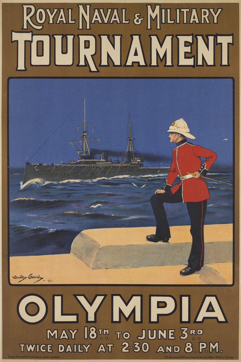 A Királyi Tengerészeti és Katonai Torna plakátja, 1910 alkotó: Dudley Hardy