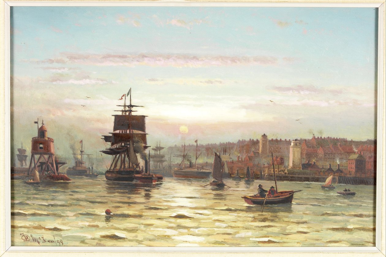 A Tyne bejárata, naplemente alkotó: Duncan F. McLea