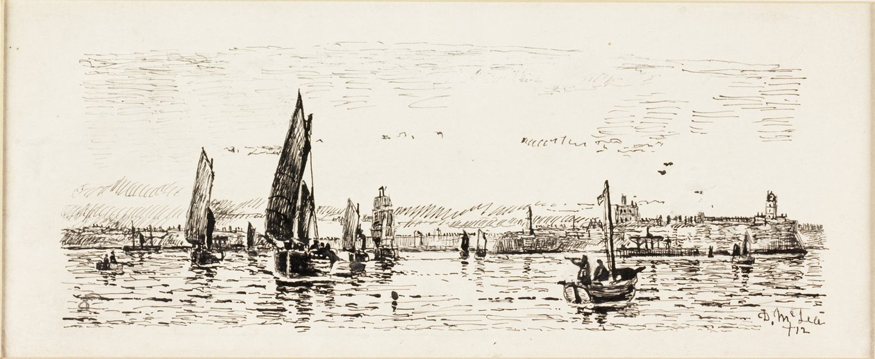 Off the Tyne a hetvenes években-estén (tinta, kártya) alkotó: Duncan F. McLea