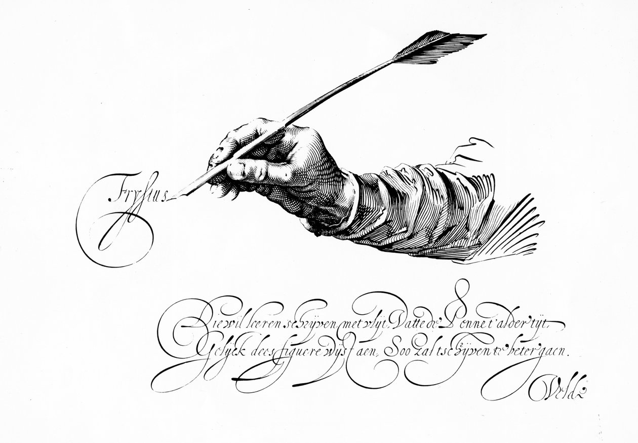 Illusztráció Jan van den Velde 1609-ben megjelent „Az írás művészetének tükre” című művéből alkotó: Dutch School