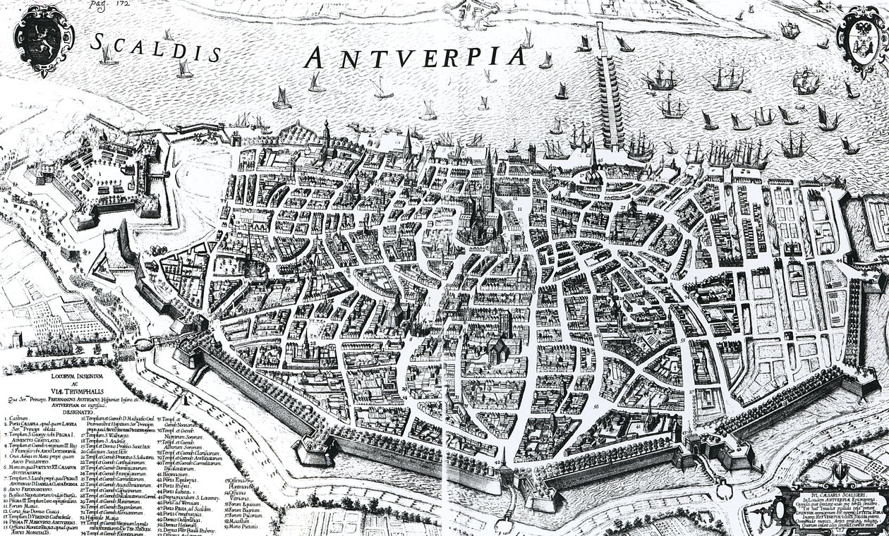 Antwerpen térképe alkotó: Dutch School