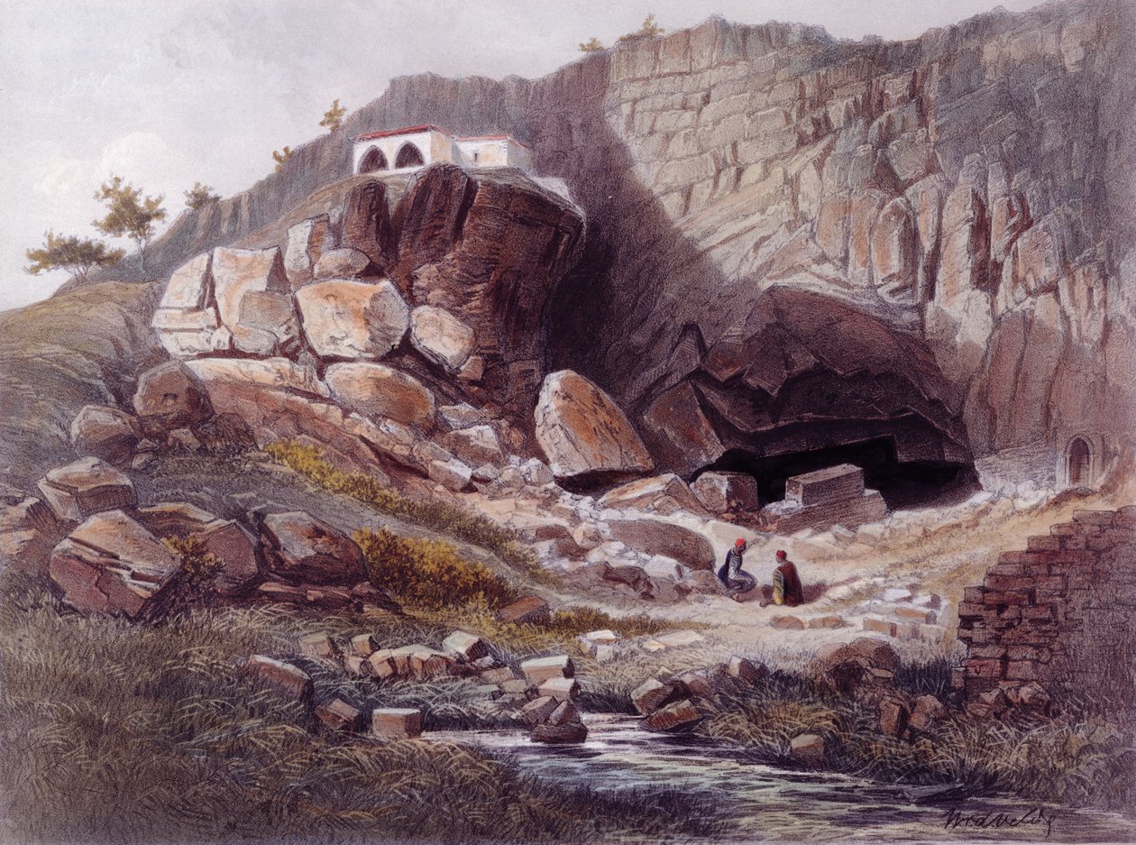 A Jordán forrása, vésette Jean Jacottet (1806-kb. 1843) alkotó: Dutch School