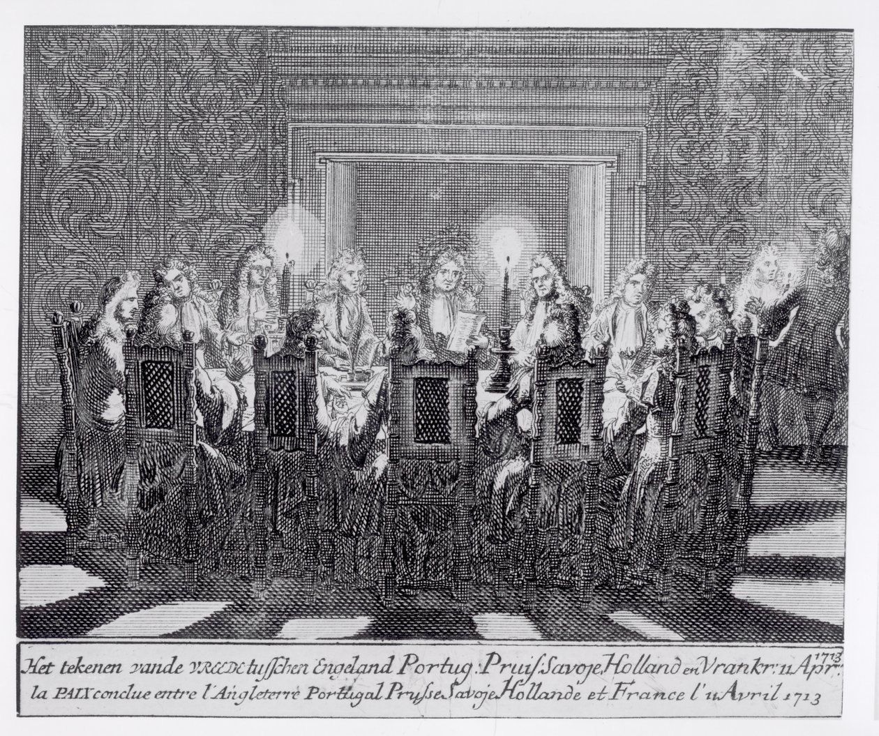 Az Utrechti Szerződés aláírása 1713. április 11-én alkotó: Dutch School