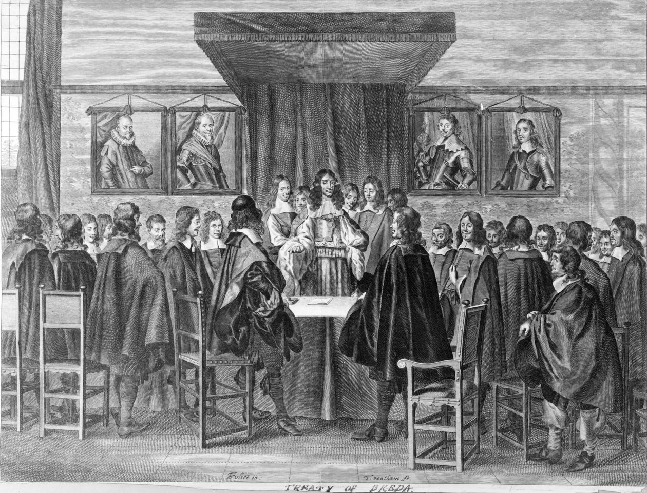 Bredai szerződés, 1667. július 31., metszett Theodor Matham (1606-76 körül) alkotó: Dutch School