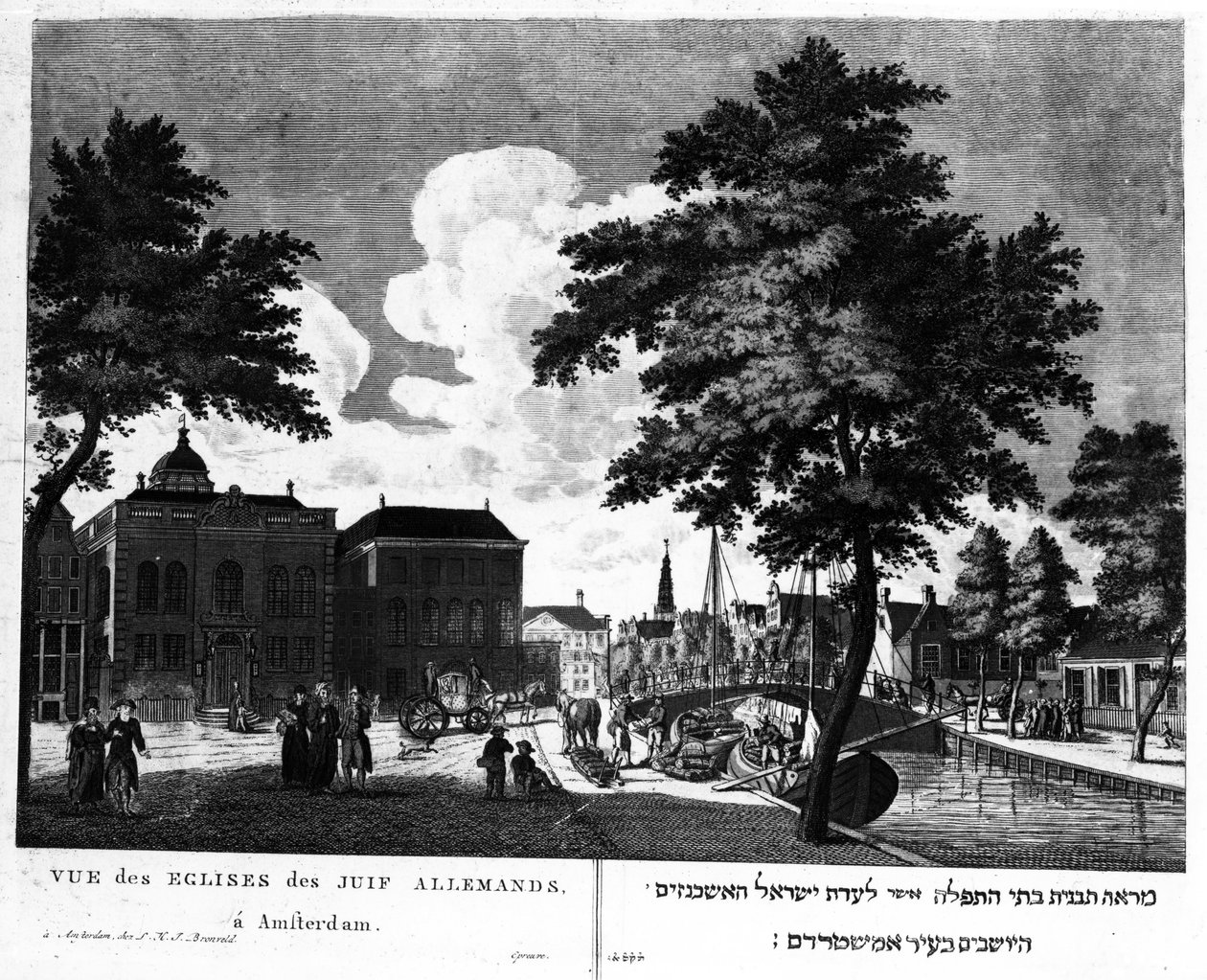 A német zsidók zsinagógáinak kilátása Amszterdamban, 1801 alkotó: Dutch School