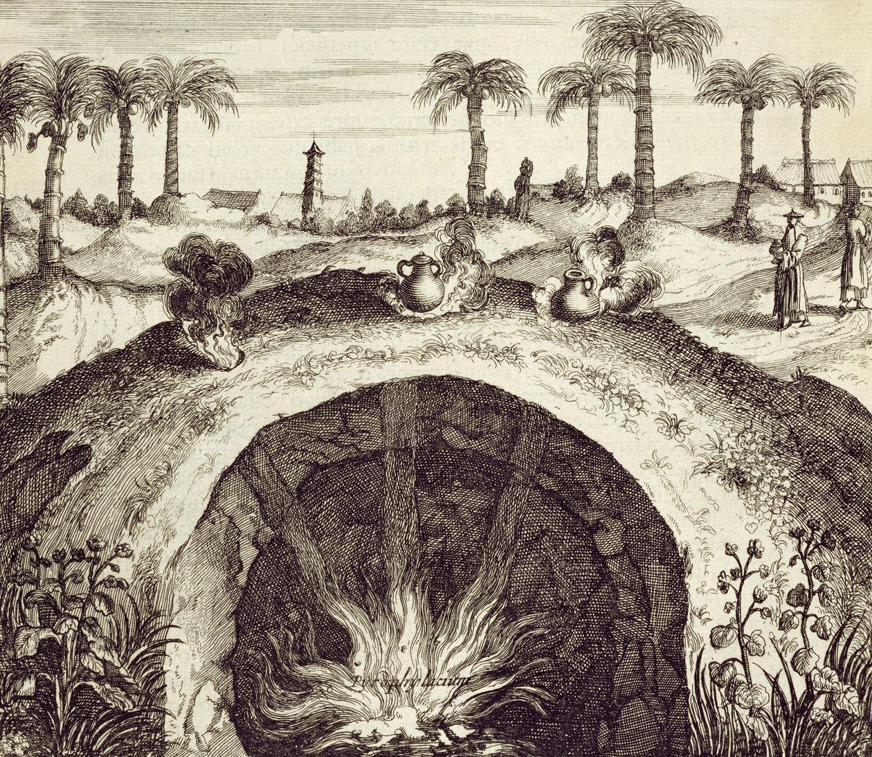 Egy óriási földalatti gőzfőző, Kínából Illusztrálta: Athanasius Kircher (1601-80) 1667 alkotó: Dutch School