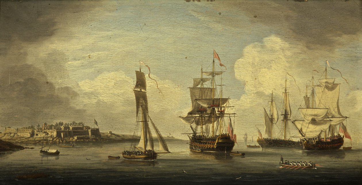 Tengeri kikötő (olaj, panel, mahagóni) alkotó: Dutch School