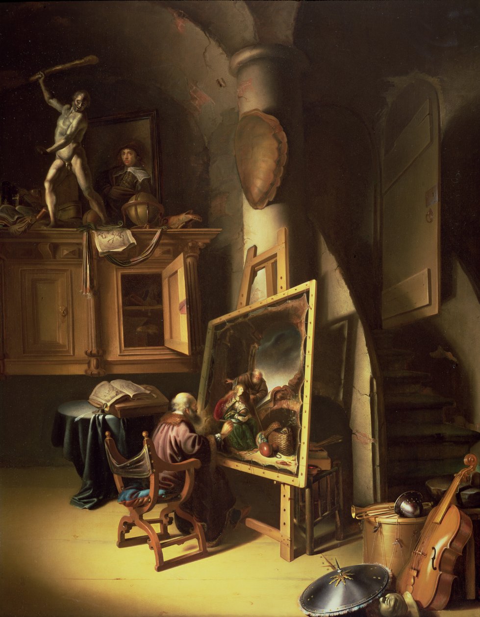 Egy művész műtermében, 1635 (panel) alkotó: Dutch School