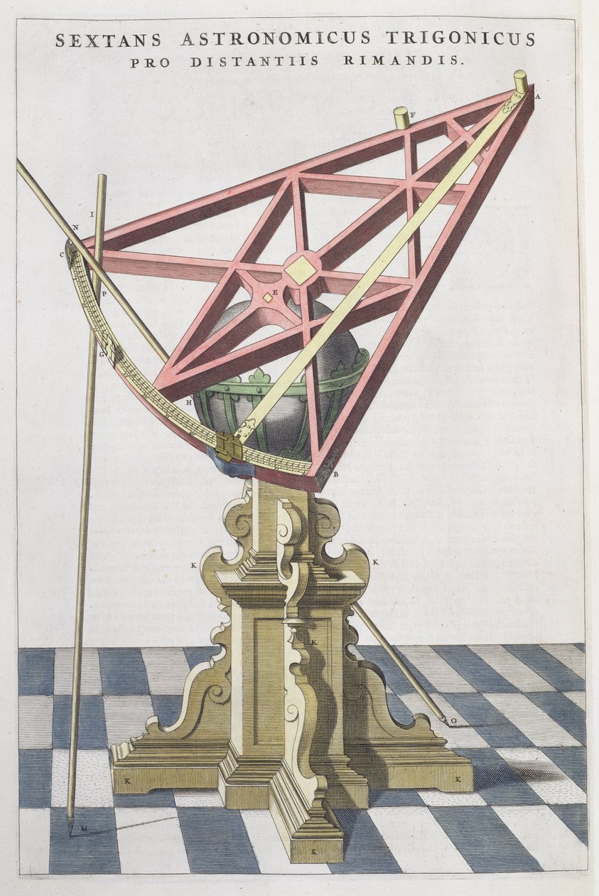 Tycho Brahe (1546-1601) csillagászati szextánsa Joan Blaeu (1596-1673) atlaszából, Amszterdam, 1665 alkotó: Dutch School