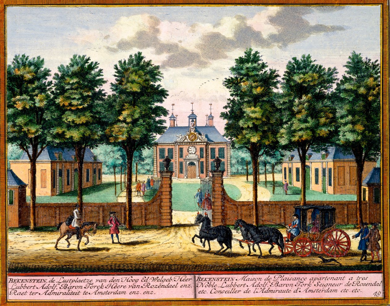 Bekenstein House of Pleasure, a Het Zeganpralent Kennemerlantból Hendrick de Leth és Matthias Brouerius Van Nidek, megjelent 1700-30 körül alkotó: Dutch School