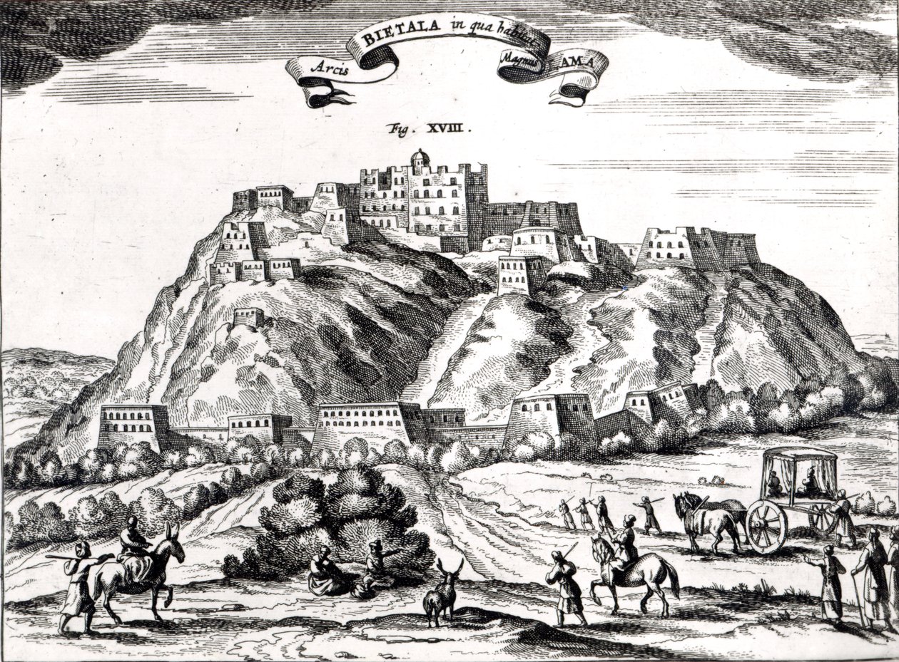 Bietala, Nagy Láma erődje, Lhassa Királyság, Athanasius Kircher (1602-80) Amszterdam, 1670 (metszet) 