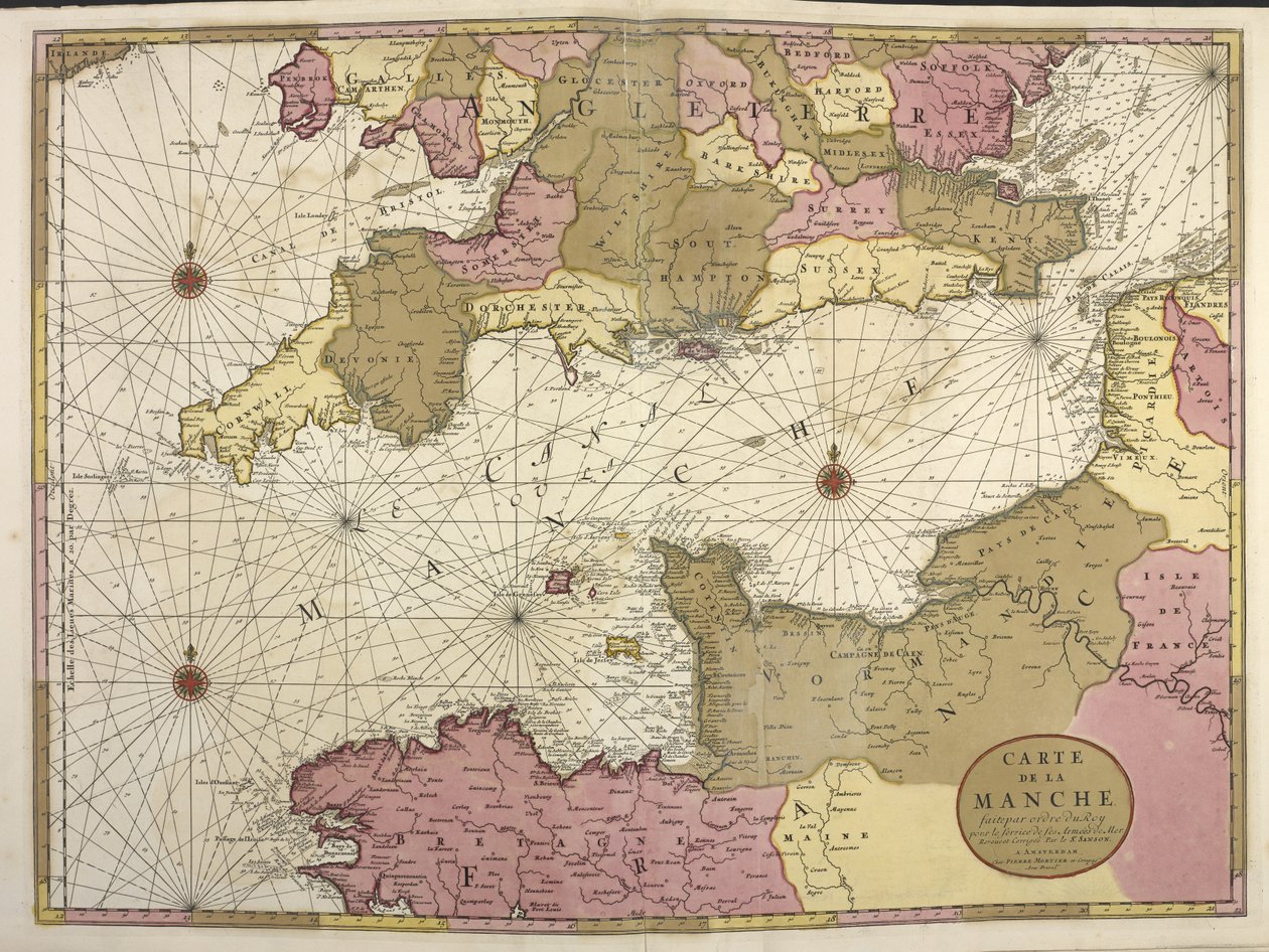 Carte de la Manche. A térképen az angol csatorna látható alkotó: Dutch School