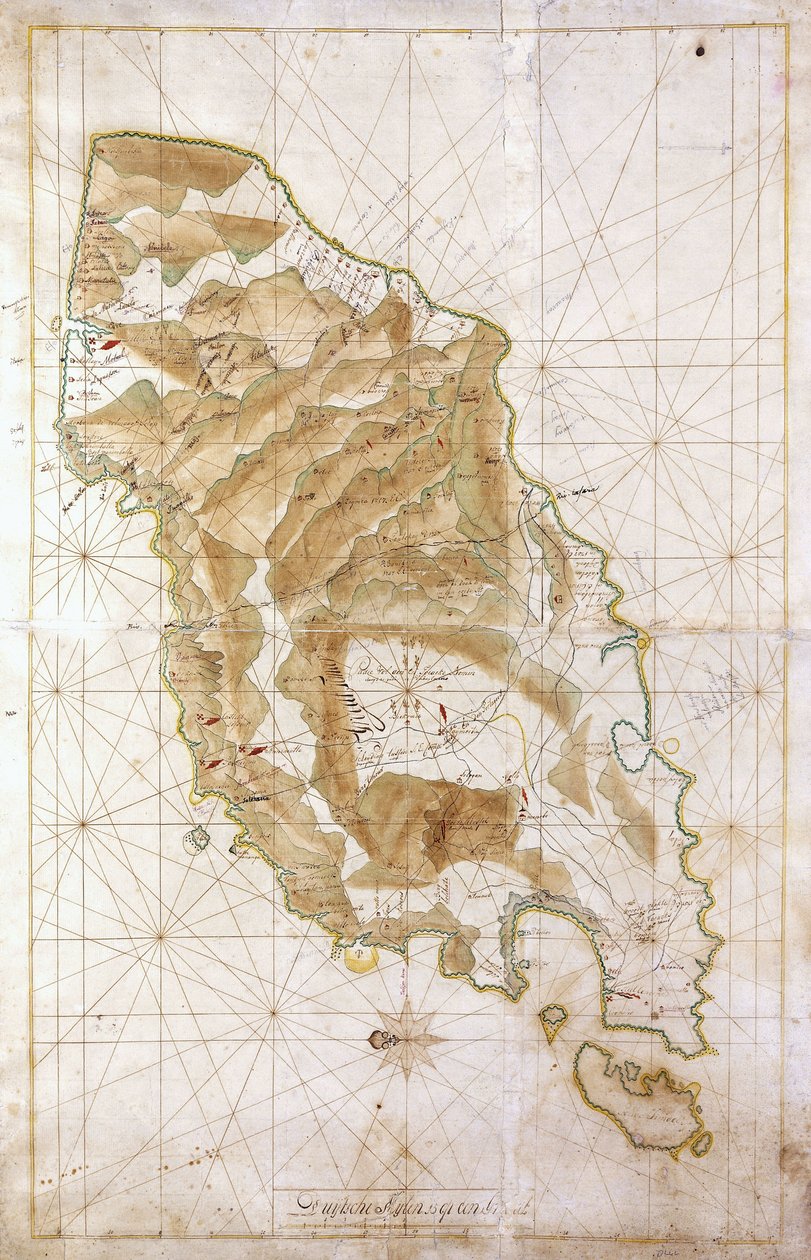 Timor-sziget diagramja, 1760 körül alkotó: Dutch School