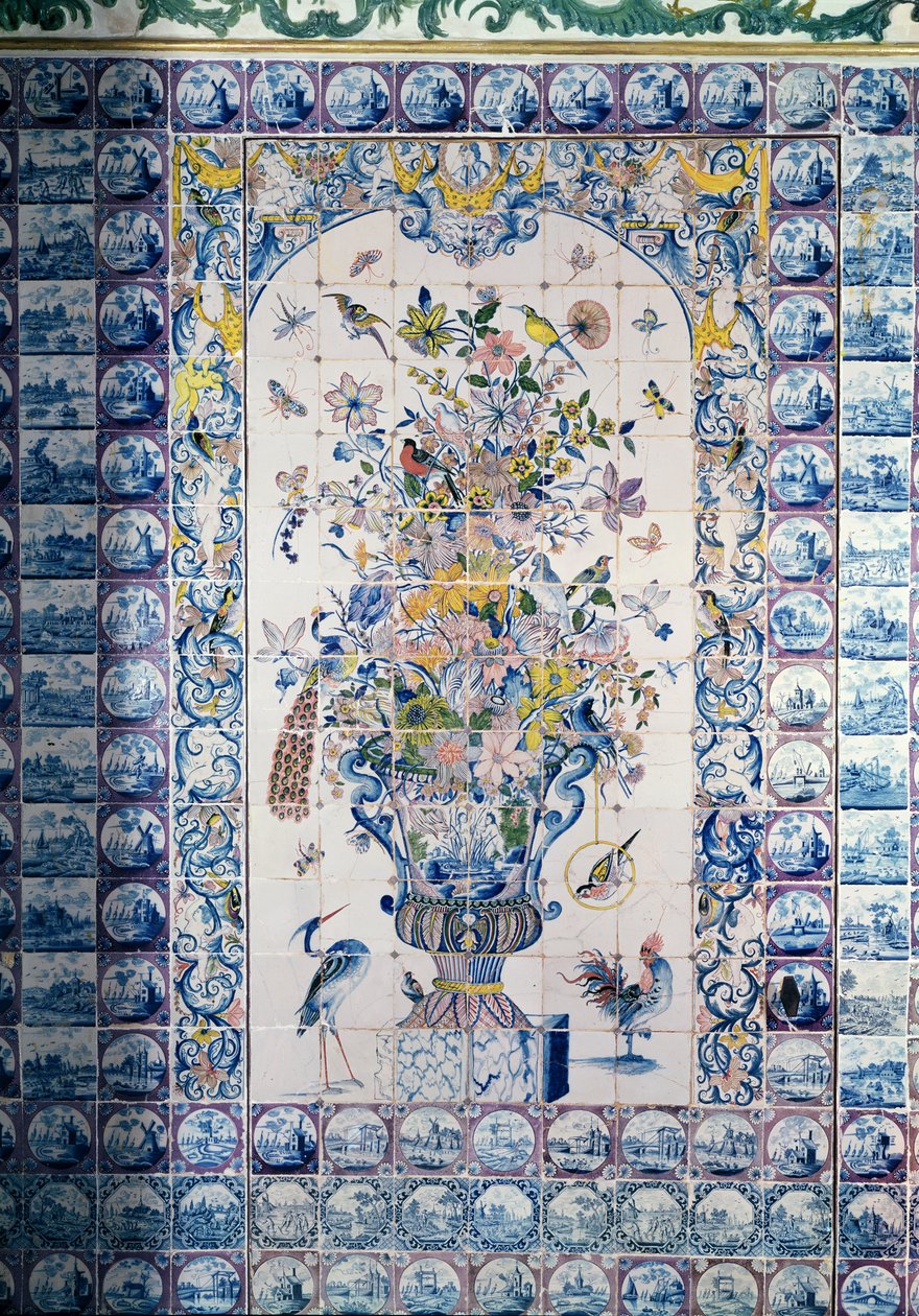 Delft csempe panel a fürdőszobából (fajansz) alkotó: Dutch School