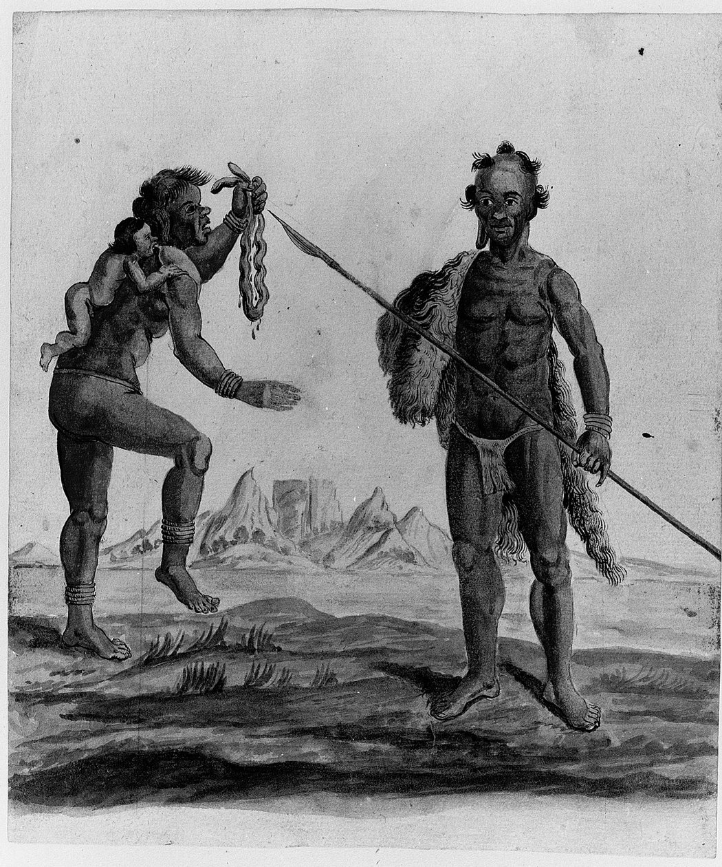 Rajz Brazília, Afrika, Perzsia és Kelet-India őslakosainak albumából (papíron) (lásd még: 1814662-5) alkotó: Dutch School