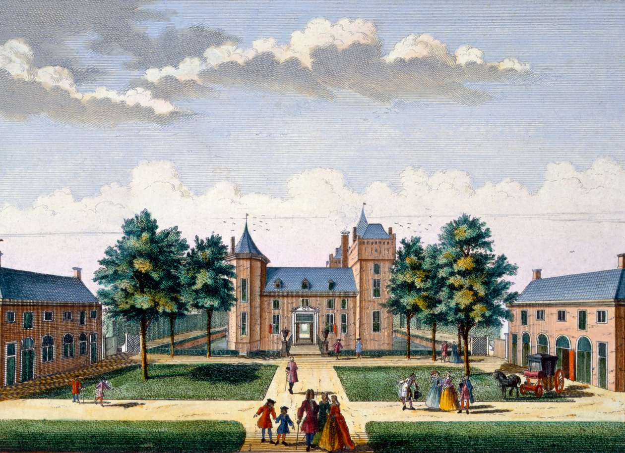 Assumburg kastély homlokzata, a Het Zeganpralent Kennemerlantból Hendrick de Leth és Matthias Brouerius Van Nidek, megjelent 1700-1730 körül alkotó: Dutch School