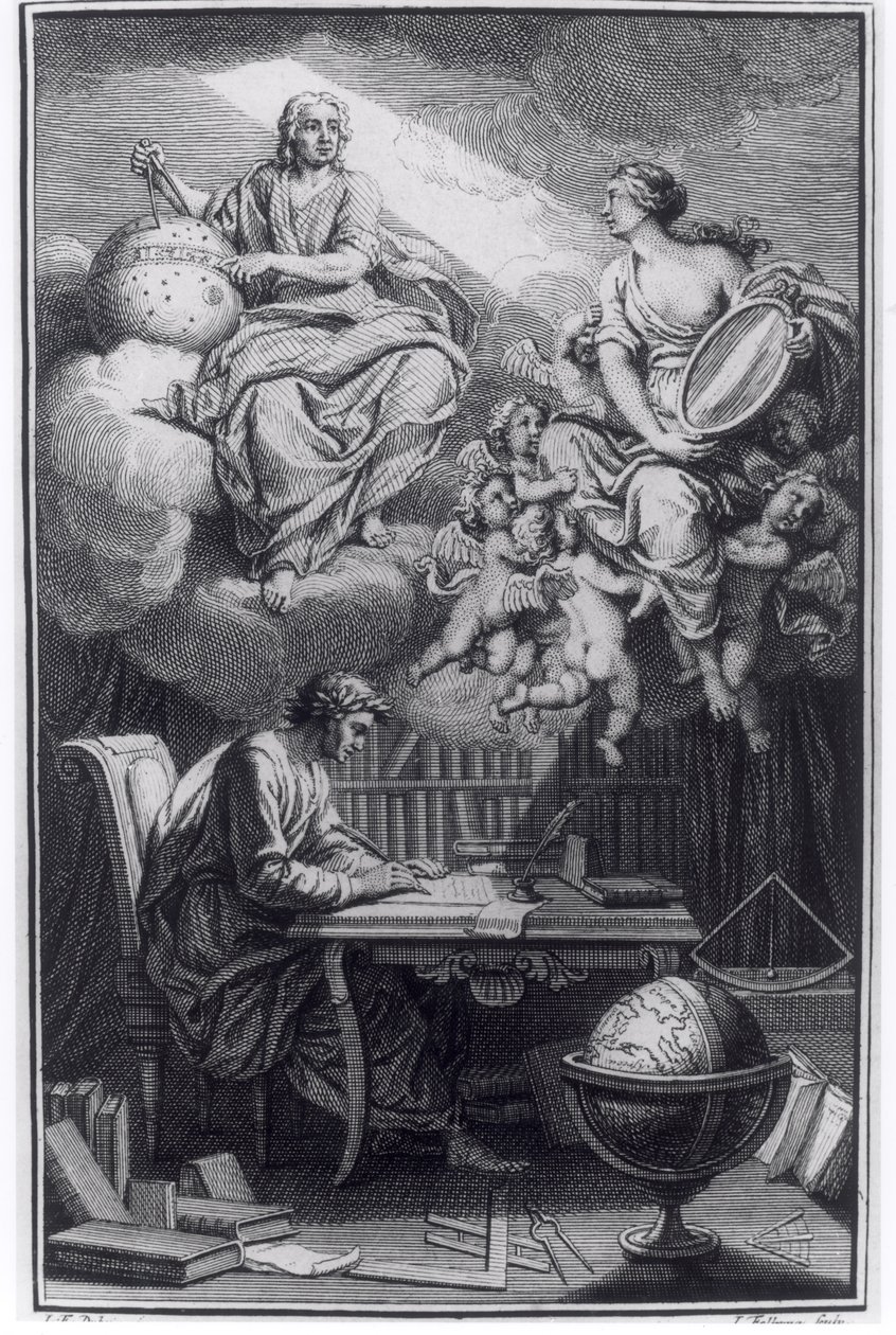 Voltaire-től (1694-1778) Amszterdamban, 1738-ban megjelent Elements de la Philosophie de Newton frontképe. alkotó: Dutch School