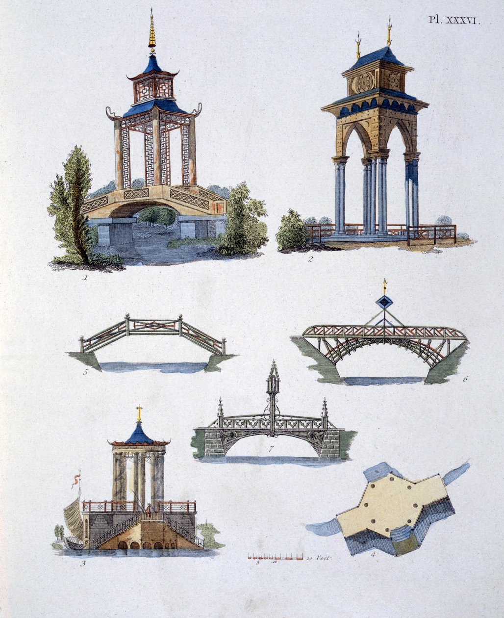 Kerti dekorációk, G. van Laar Magazine of Garden Gems-ből, 1802-ben alkotó: Dutch School