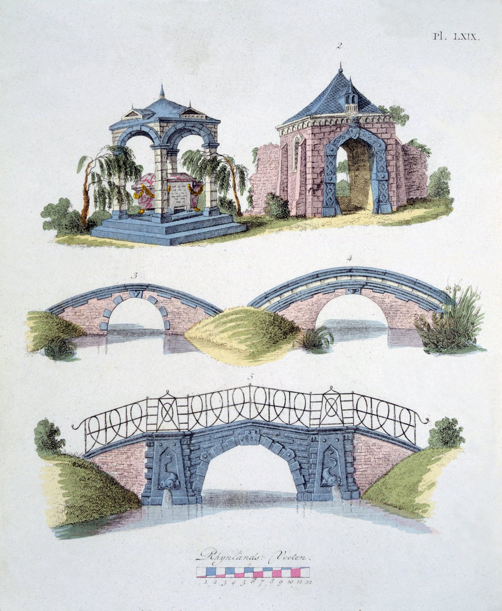 Kerti dekorációk, G. van Laar Magazine of Garden Gems-ből, 1802-ben alkotó: Dutch School