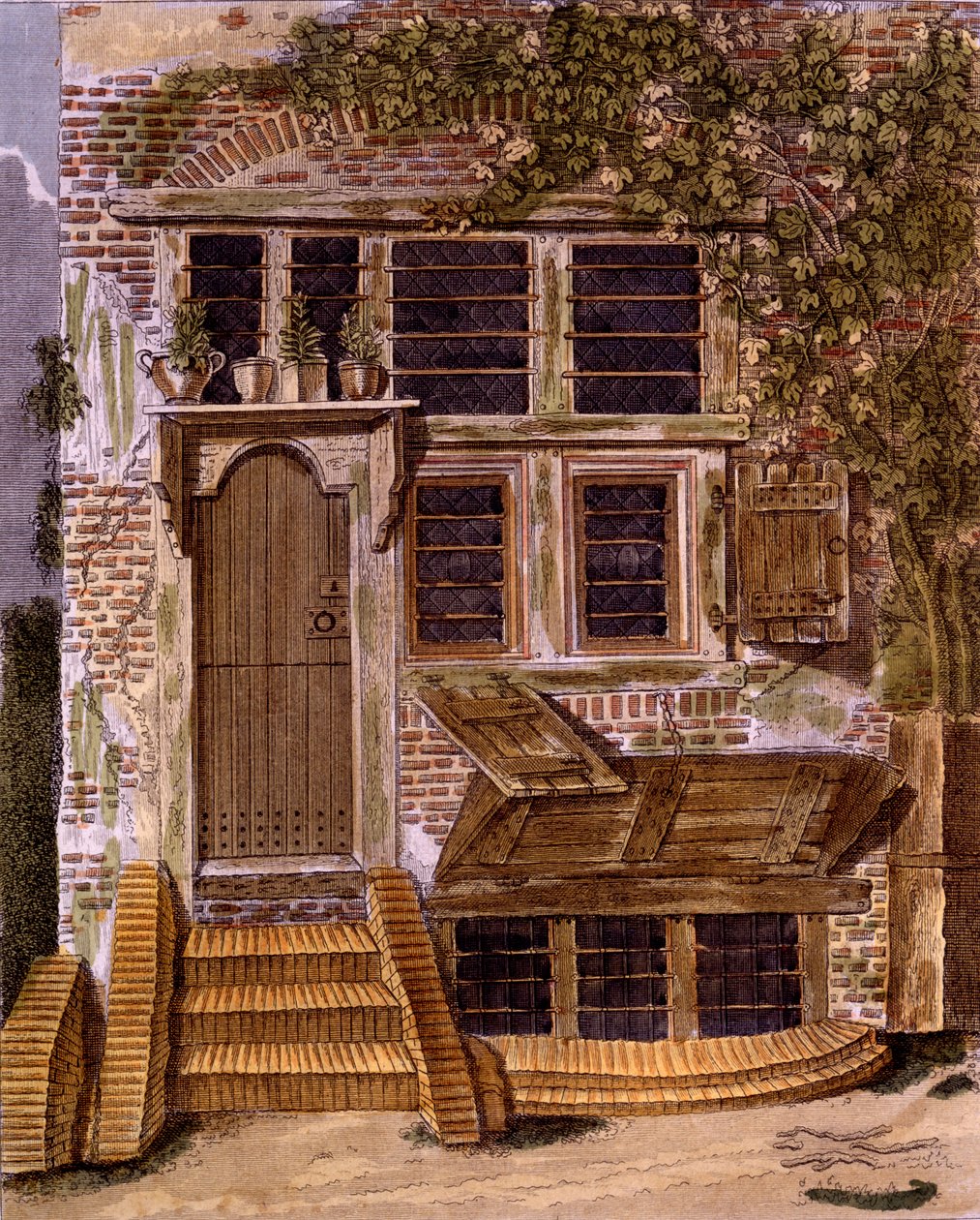 Gardeners Cottage Design a Garden Gems magazinból, G. van Laartól, 1802-ben alkotó: Dutch School