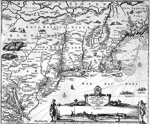 Új Amszterdam térképe, 1650 körül (metszet) alkotó: Dutch School