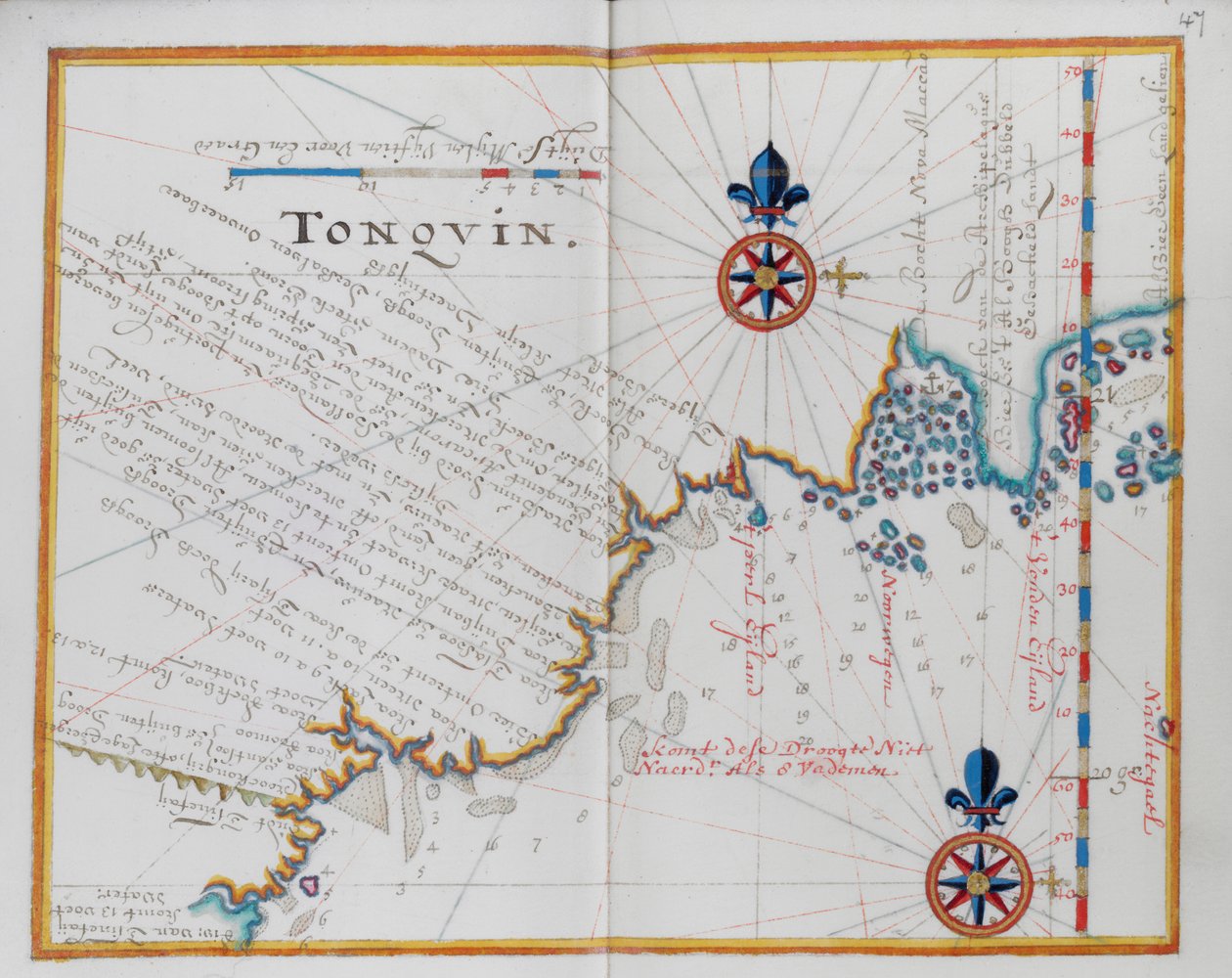 Tonquin, Kína térképe. alkotó: Dutch School