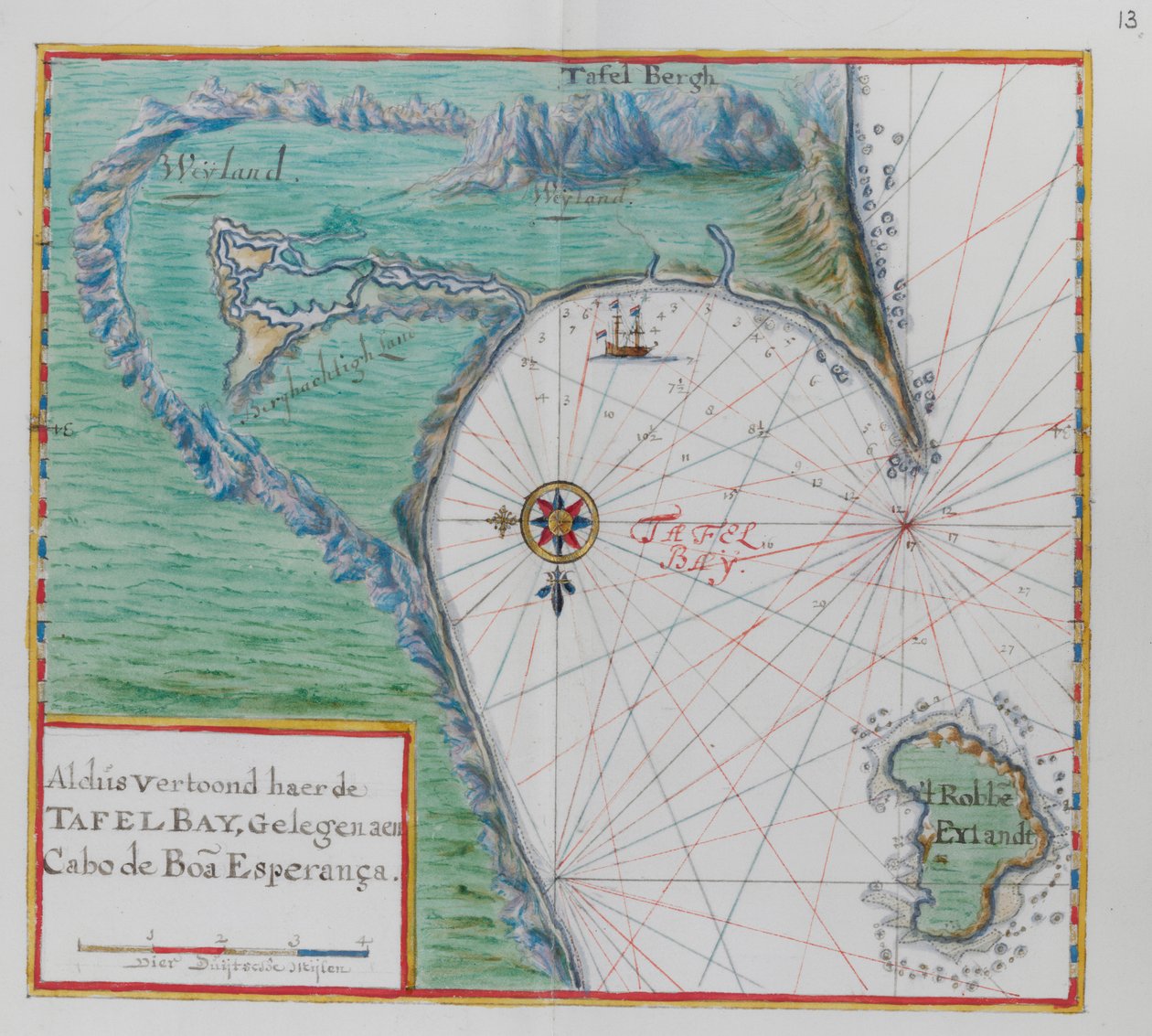 A Jóreménység fokának térképe. Table Bay, Dél-Afrika. alkotó: Dutch School