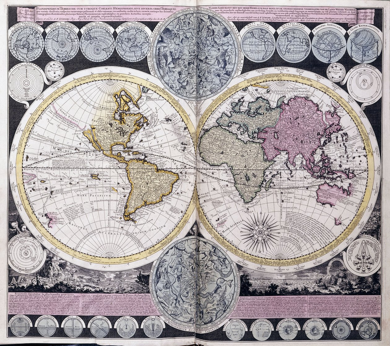 Világtérkép, 1717 körül alkotó: Dutch School