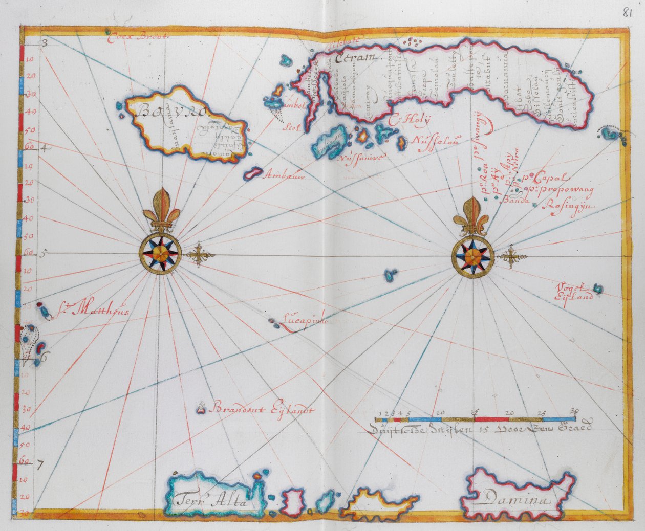 A térképen Bouro és Ceram (Seram), Indonézia. alkotó: Dutch School