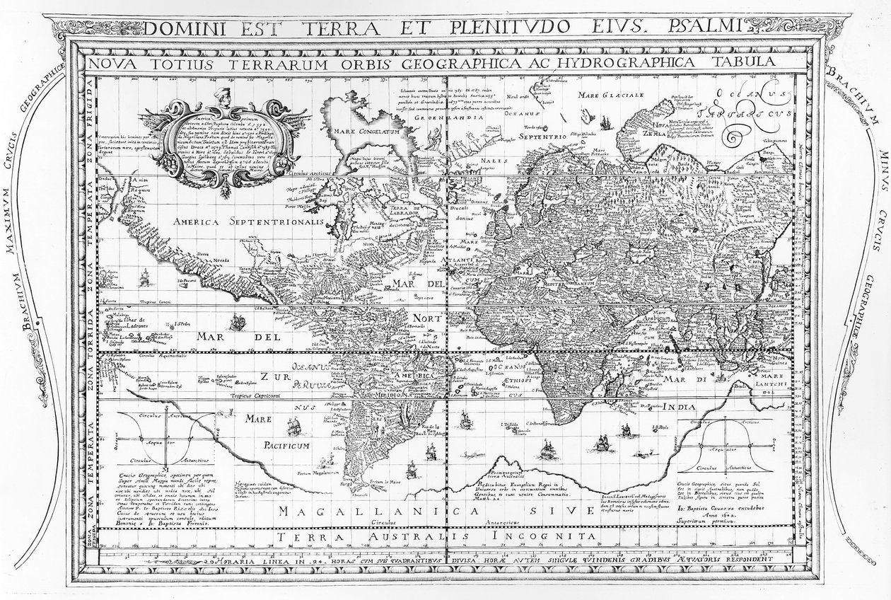 Új világtérkép és vízrajzi térkép, 1642 alkotó: Dutch School