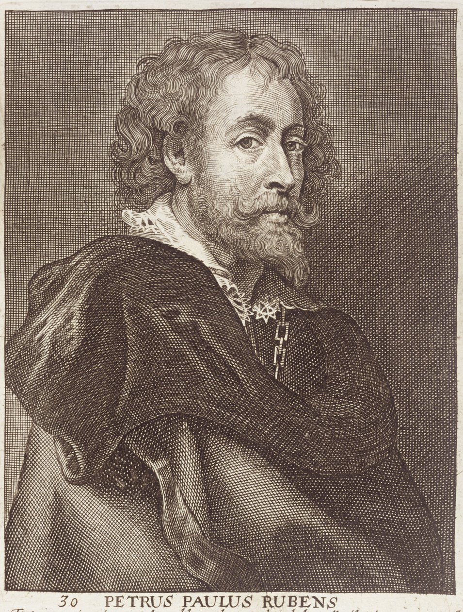 Peter Paul Rubens (1577-1640) portréja, 30. tábla művészportrésorozatból, Joannes Meyssens (1612-70) metszetében alkotó: Dutch School