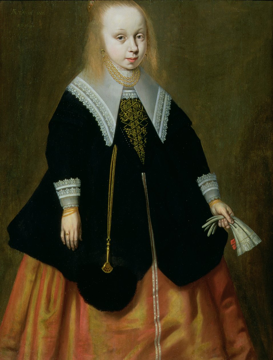 Fiatal lány portréja, Friesland School, 1644 alkotó: Dutch School