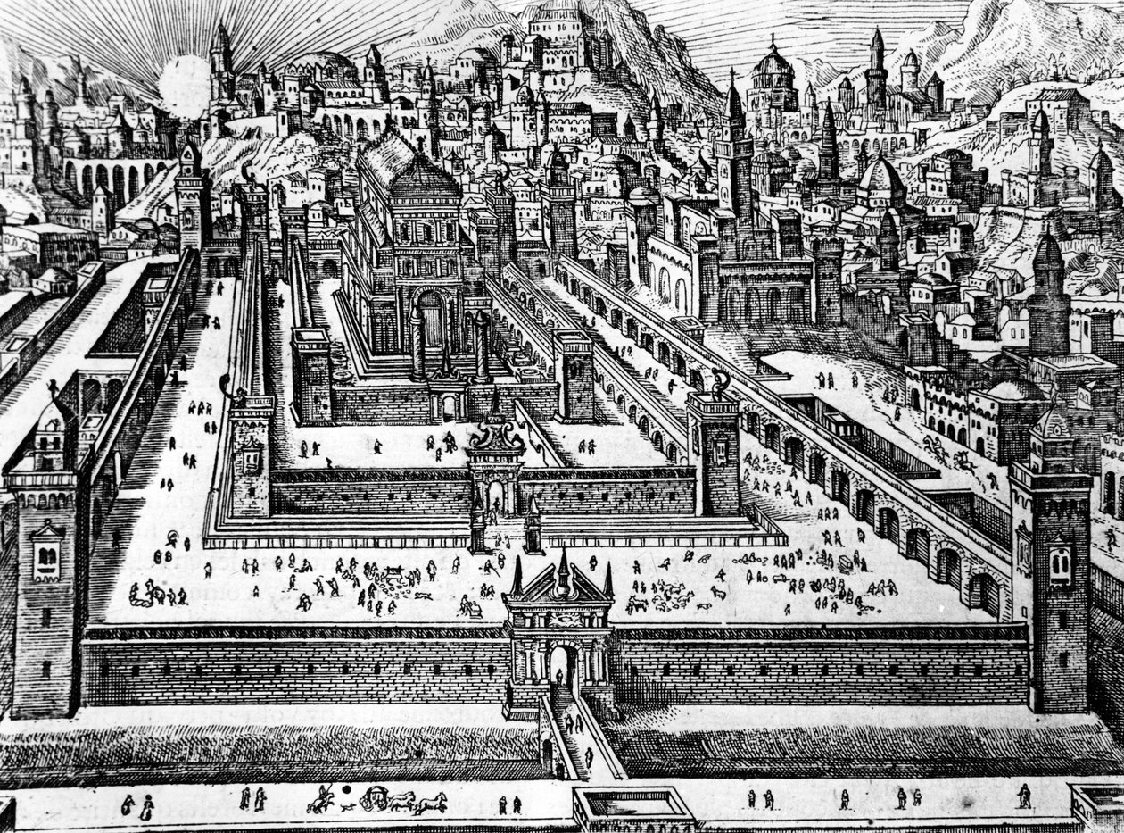 Salamon templomának újjáépítése, 1700 körül alkotó: Dutch School