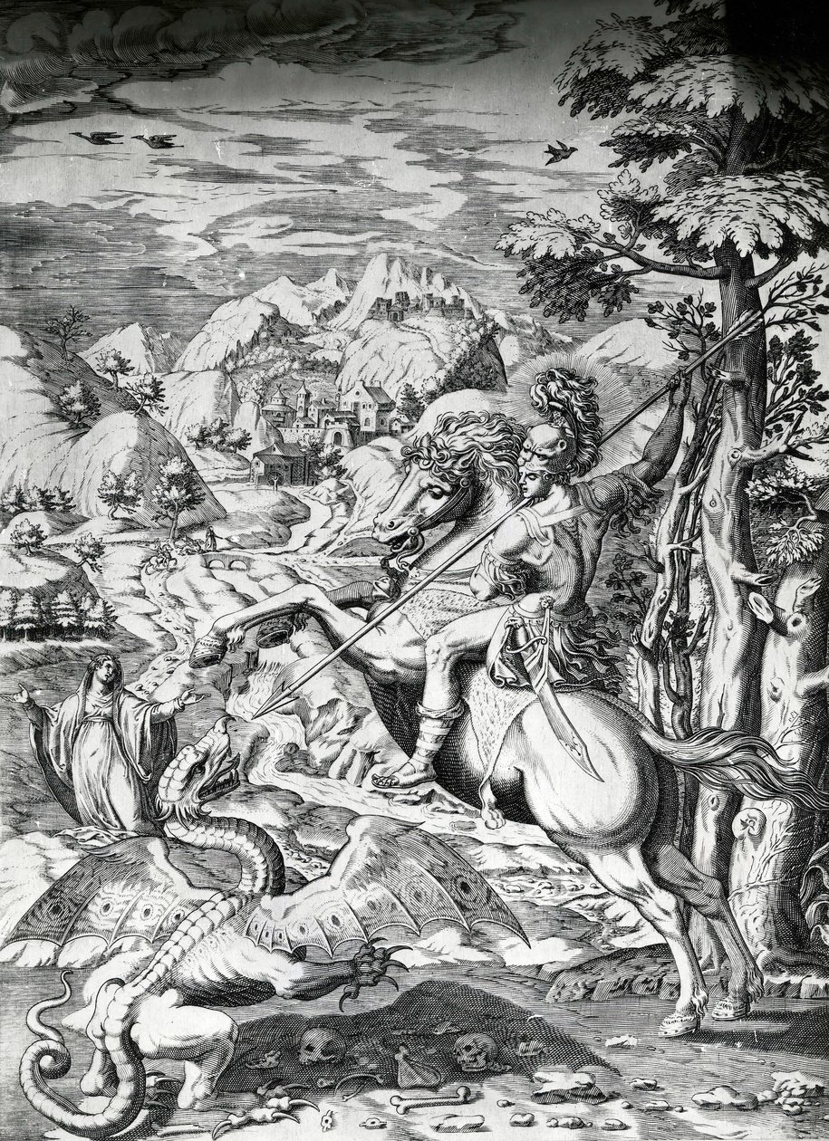 Szent György és a sárkány, 16. század alkotó: Dutch School