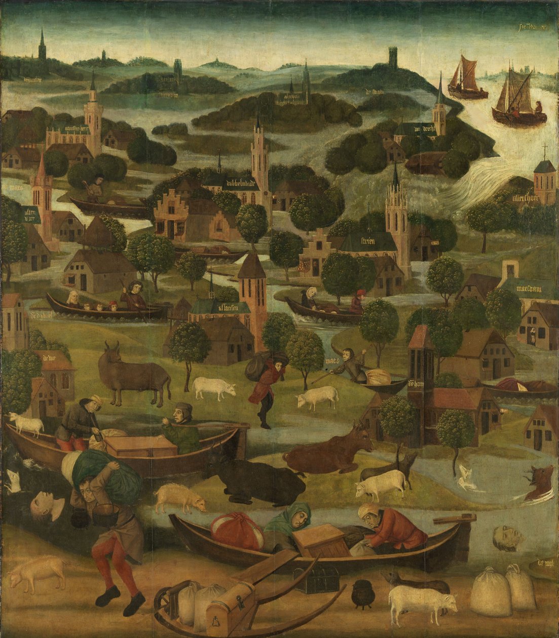 Szent Erzsébet özönvíz a Szent Erzsébet mestere által panelek c.1490-5 alkotó: Dutch School