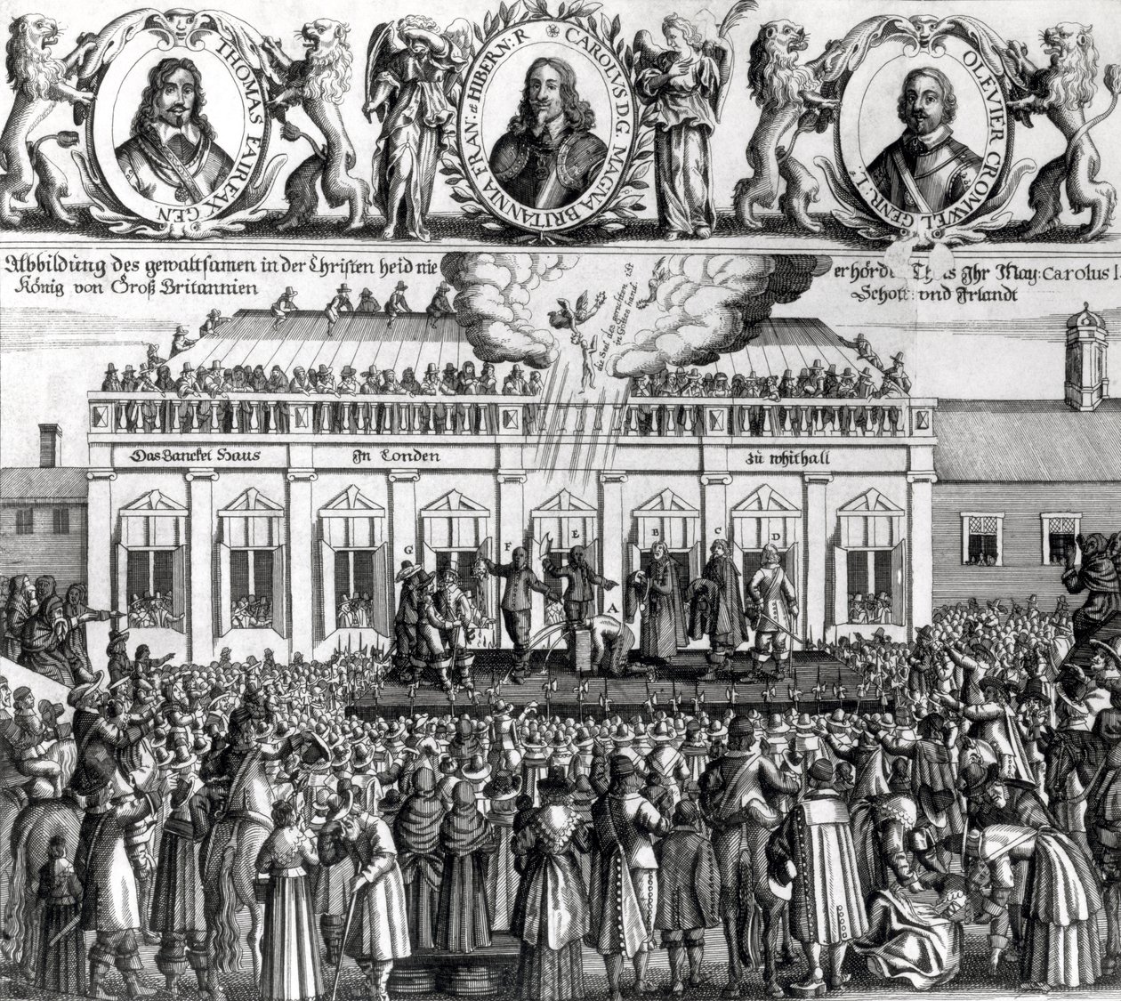 I. Károly király (1600-49) lefejezése 1649 (metszet) (bw fotó) alkotó: Dutch School