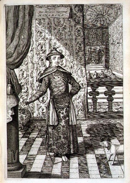 A kínai császár és a tatárok legfőbb uralkodója, Athanasius Kircher (1601-80) „Kína illusztrációja” című művéből, 1667 (metszet) alkotó: Dutch School