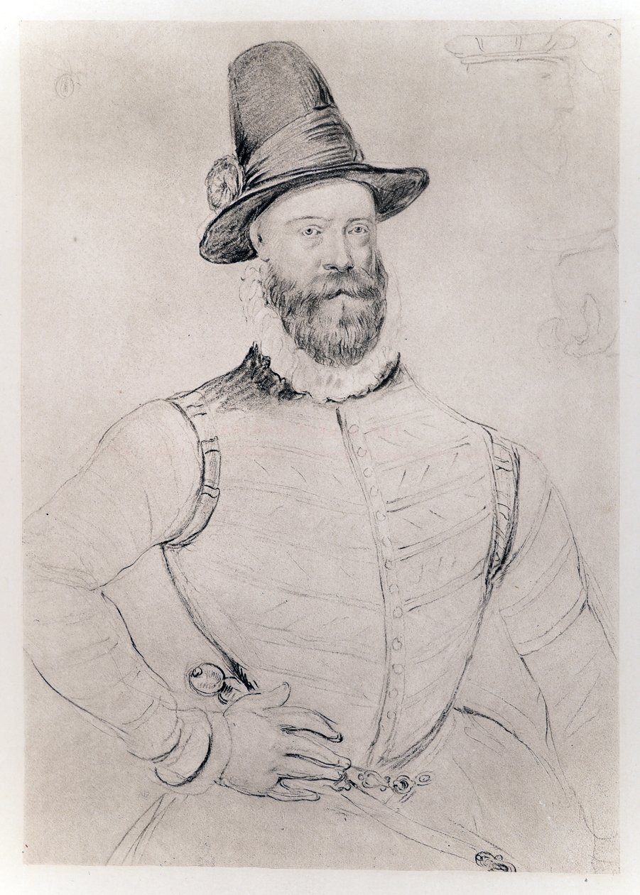 Morton régens (kb. 1516-81) a „James I and VI”-ból, a Manzi Joyant & Co. Paris által nyomtatott alkotó: Dutch School