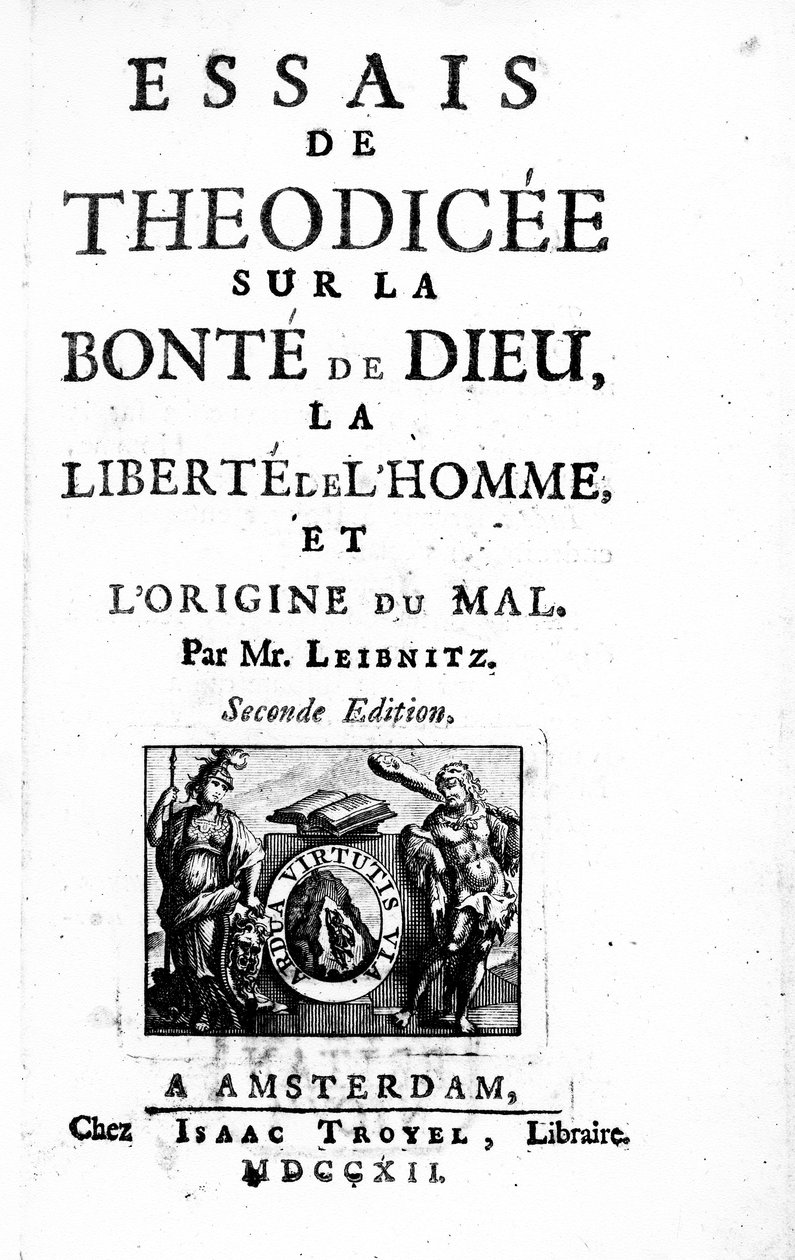 A Theodicee címlapja, Gottfried Leibniz, második kiadása 1712-ben alkotó: Dutch School