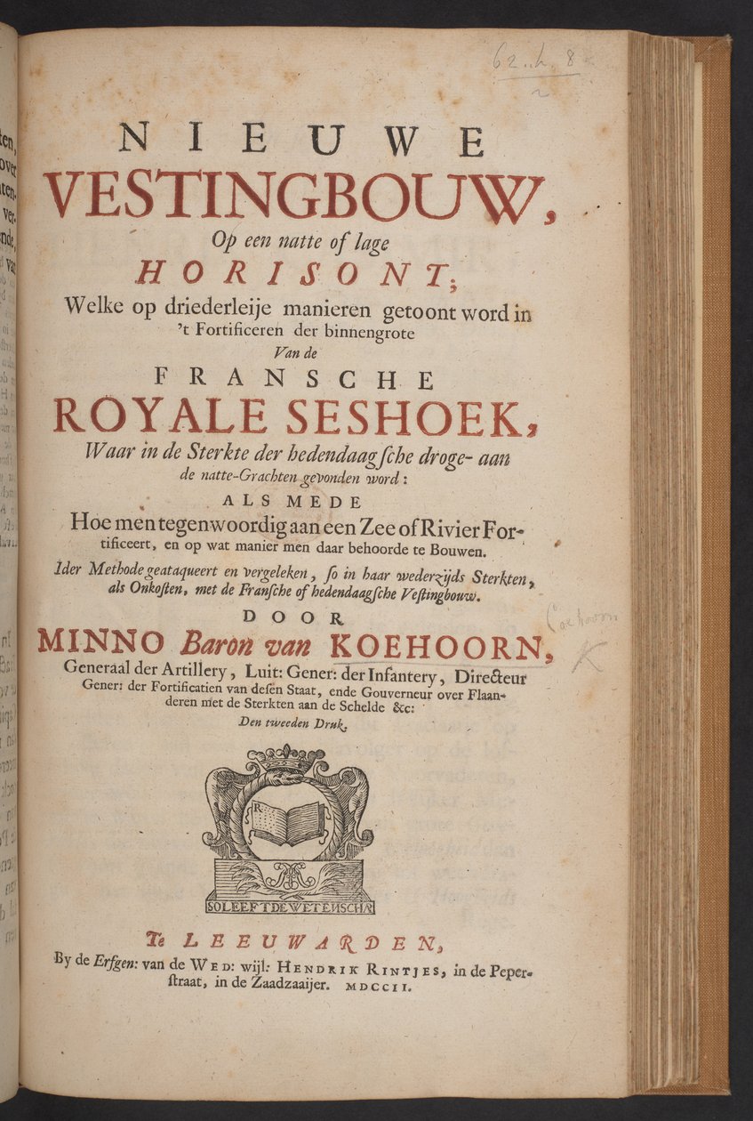 A Nieuwe Vestingbouw címlapja alkotó: Dutch School