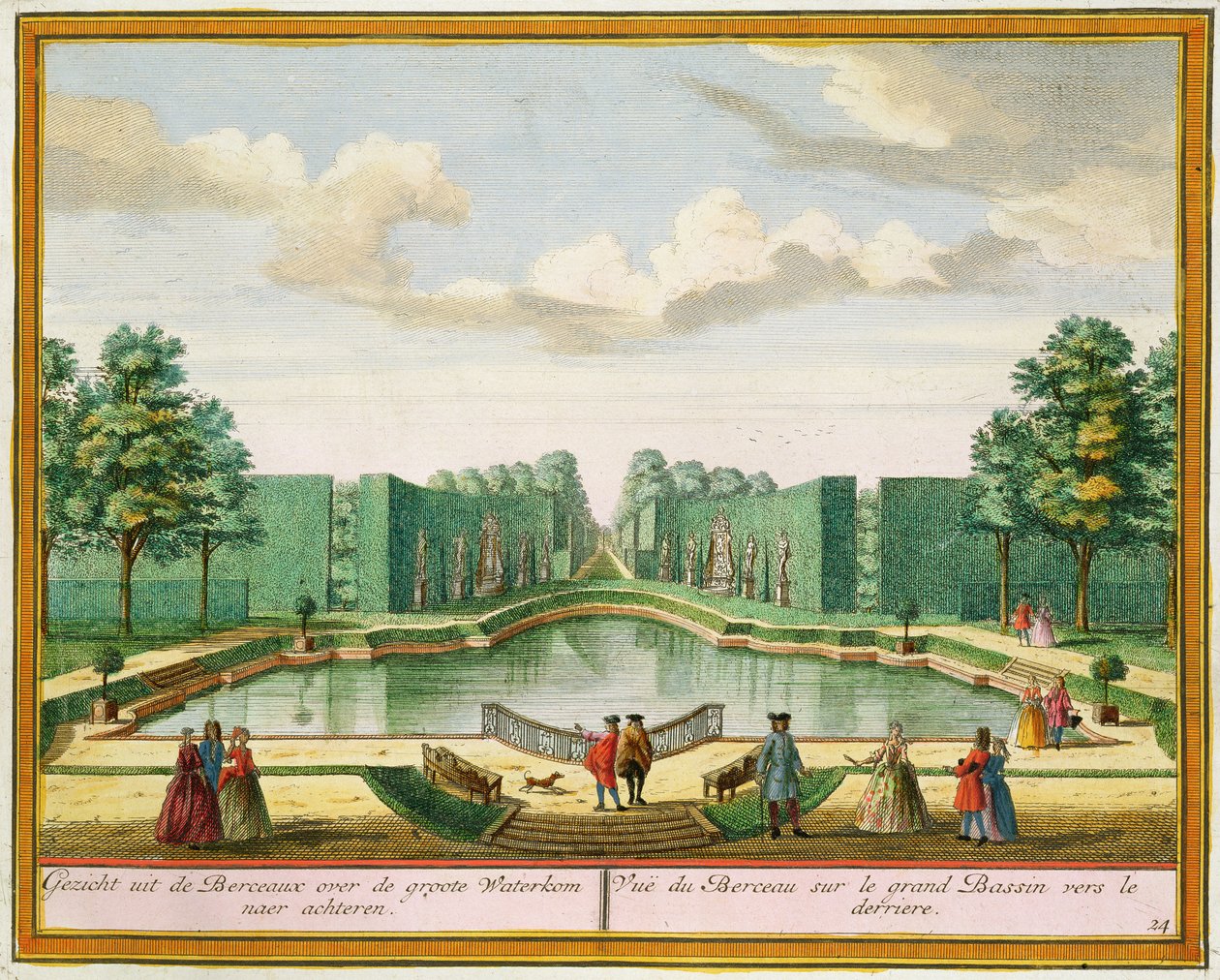 Kilátás a nagy tó feletti öbölből, a Het Zeganplant Kennemerlantból, Hendrick de Leth és Matthias Brouerius Van Nidek, megjelent 1700-1730 körül alkotó: Dutch School