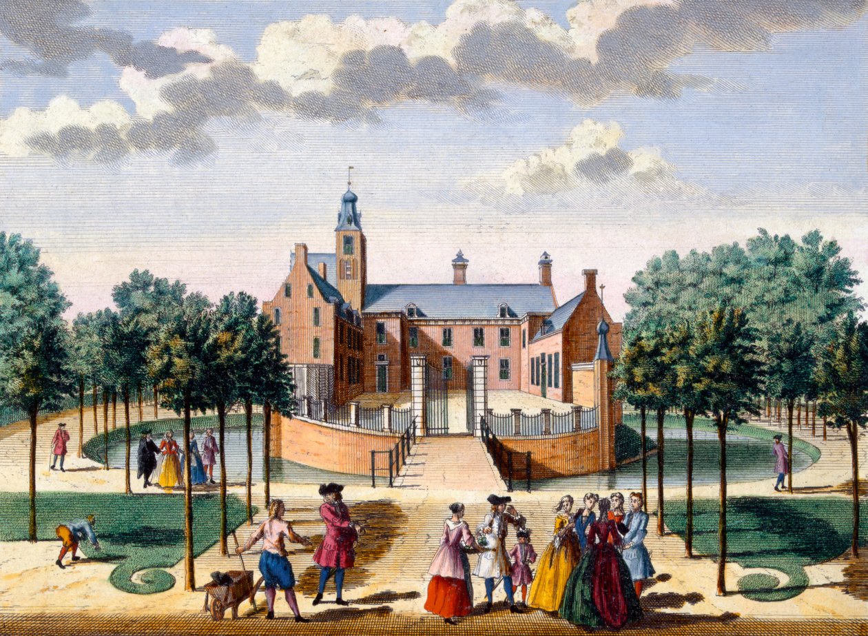 Az Adrichem-ház kilátása, a Het Zeganpralent Kennemerlantból Hendrick de Leth és Matthias Brouerius Van Nidek, megjelent 1700-1730 körül alkotó: Dutch School