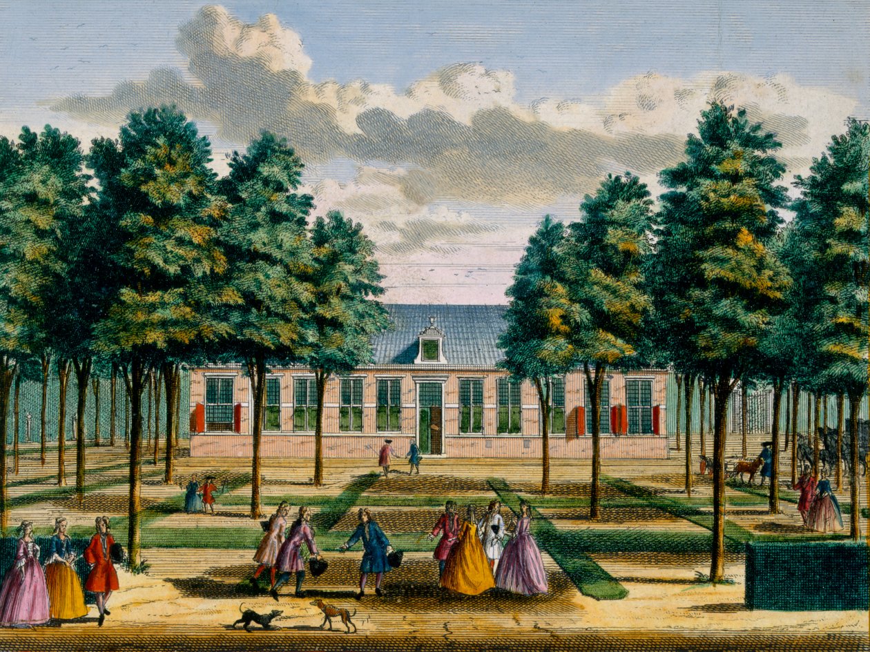 Kilátás a Jagerlust-házra, a Het Zeganpralent Kennemerlantból Hendrick de Leth és Matthias Brouerius Van Nidek, megjelent 1700-1730 körül alkotó: Dutch School
