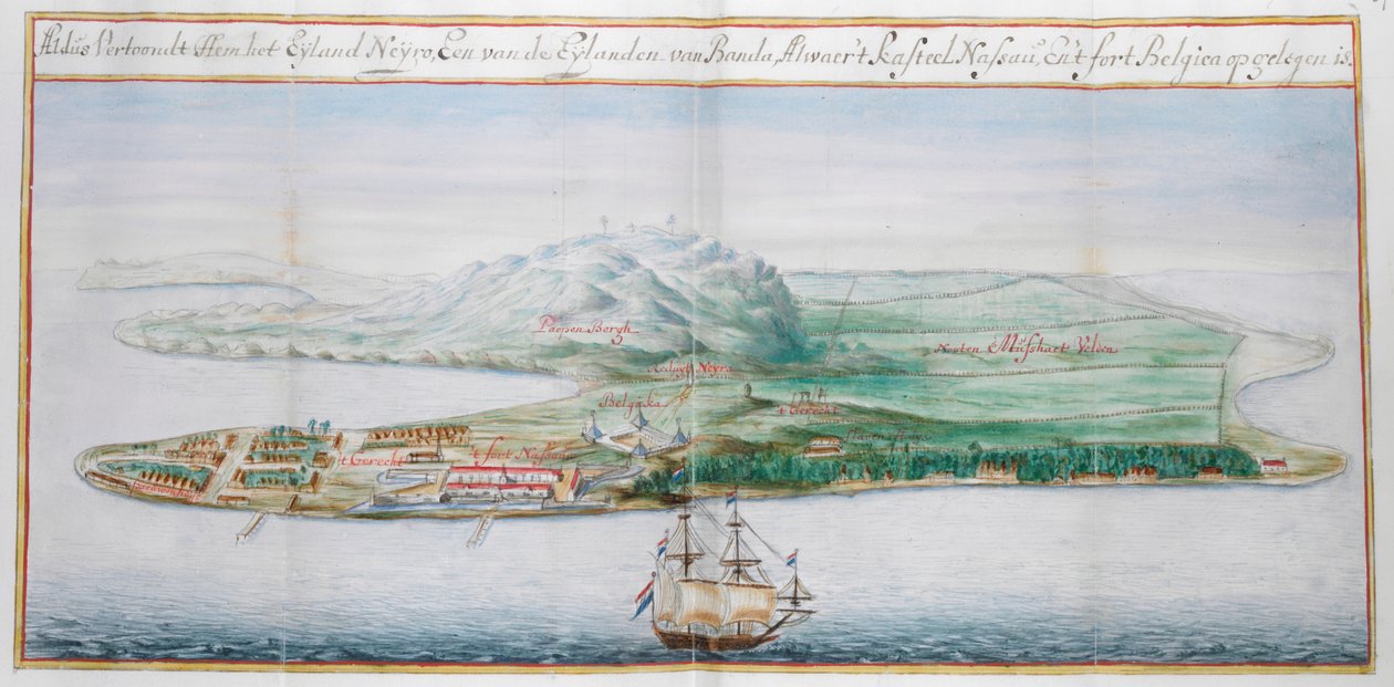 Kilátás az egyik Banda-szigetre. alkotó: Dutch School