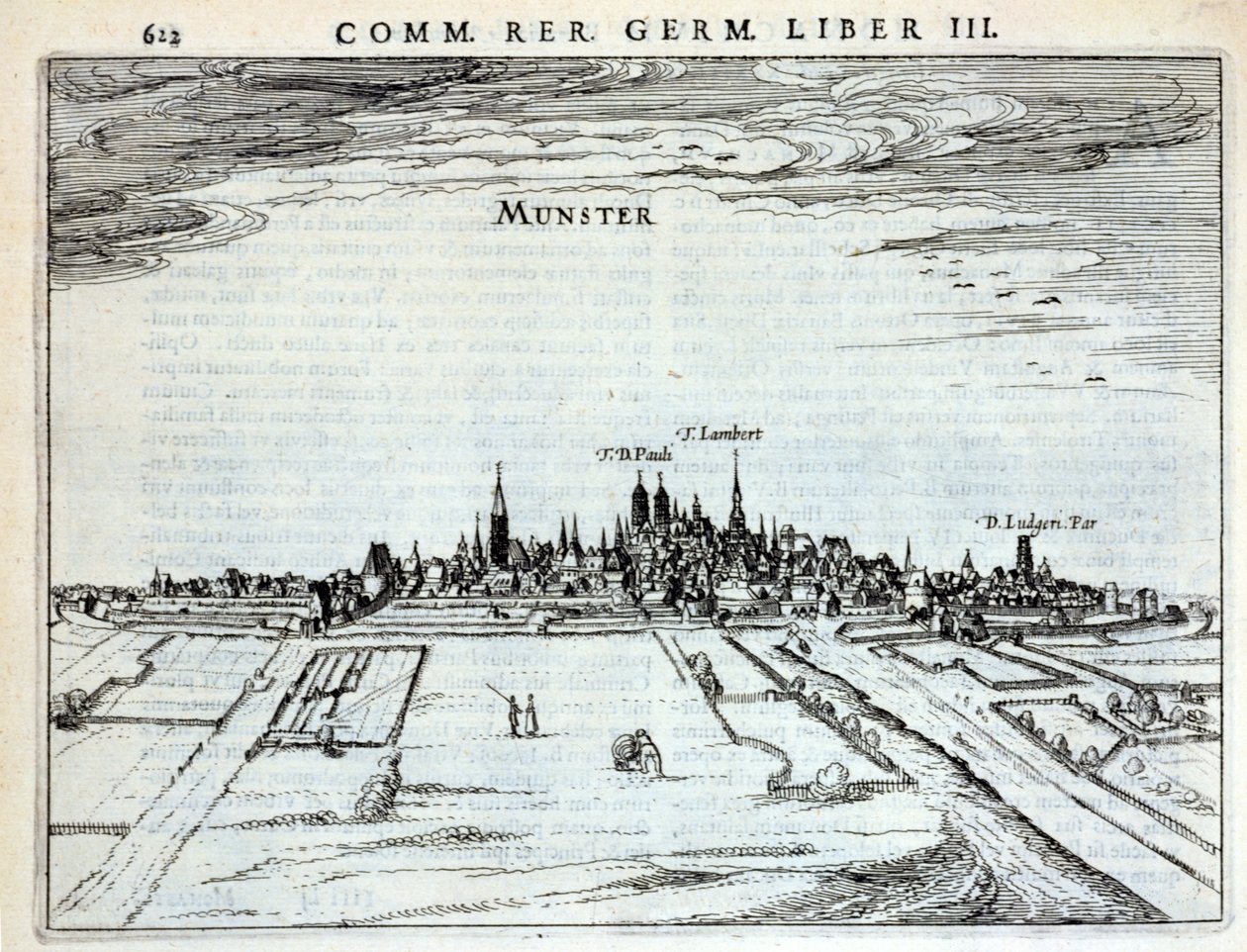 Munster városának kilátása a Rerum Germanicarumból, P. Bertin, Amszterdam 1616 alkotó: Dutch School