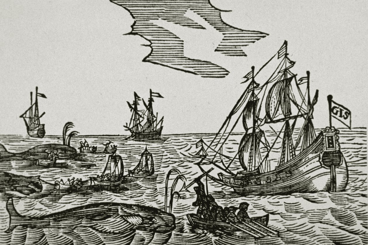 Bálnavadászhajók, Jacob Segersz van der Brugge „Journael” című művéből alkotó: Dutch School
