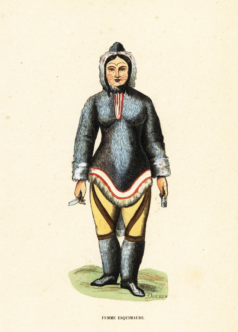 Inuit nő arctetoválással, Mackenzie River, Yukon, Kanada alkotó: Duverger Duverger