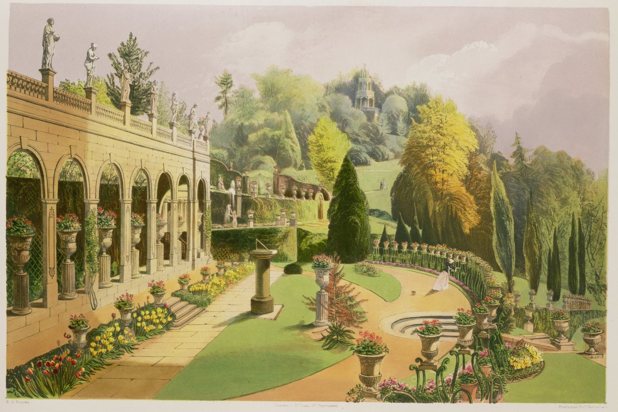 Alton Gardens, „The Gardens of England”, 1857 alkotó: E. Adveno Brooke